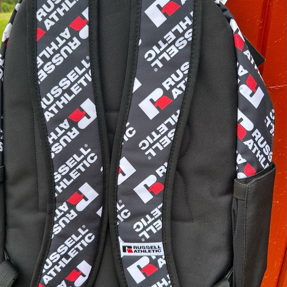 NWT Russell Athletics Backpack Bookbag Color BLack And Red Laptop Sleeve - Picture 8 of 12
